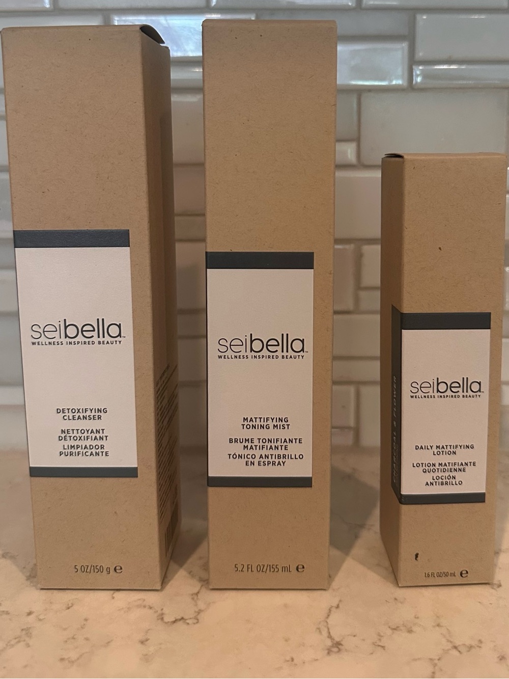 Sei Bella Charcoal & Flower Skincare Set of 3|New Sealed